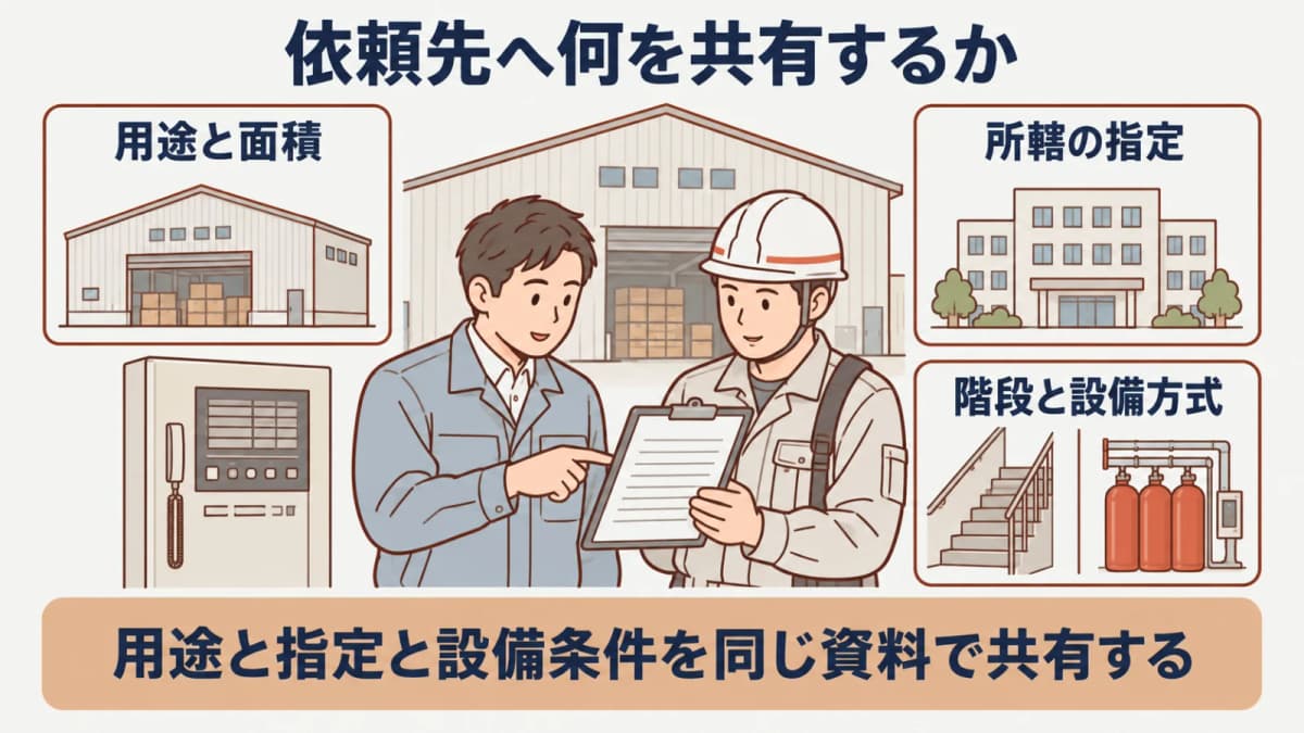 資格者点検の確認条件を依頼先へ共有するメモ