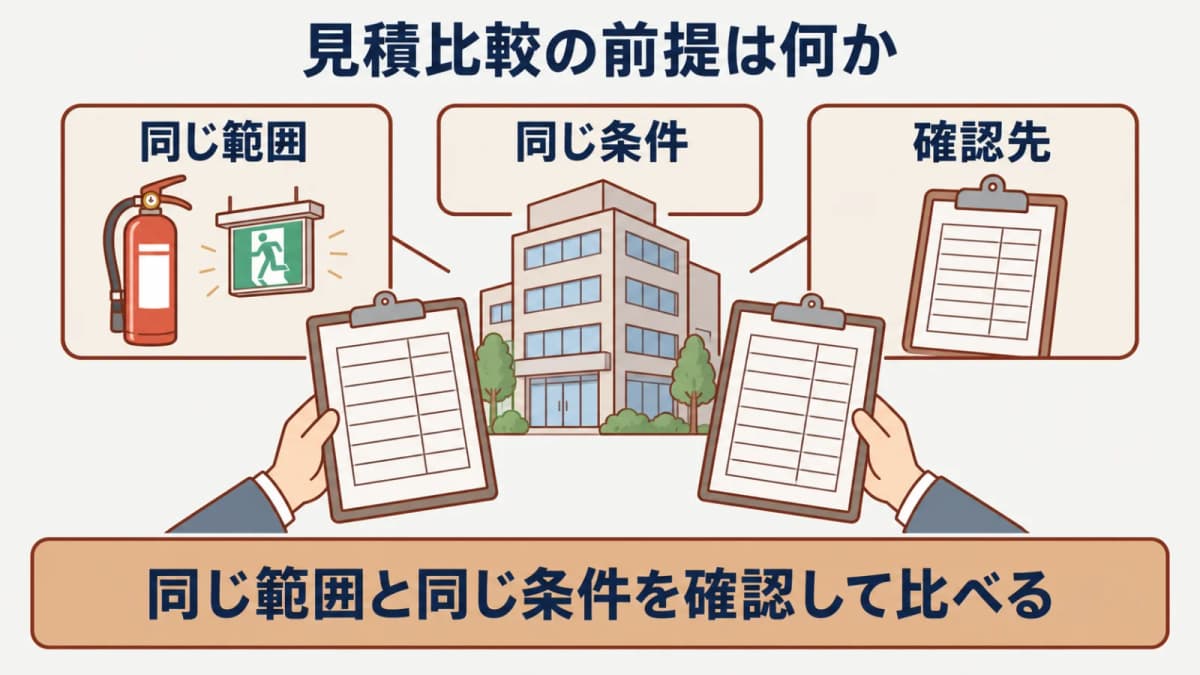 依頼条件をそろえて見積比較の前提を確認するメモ