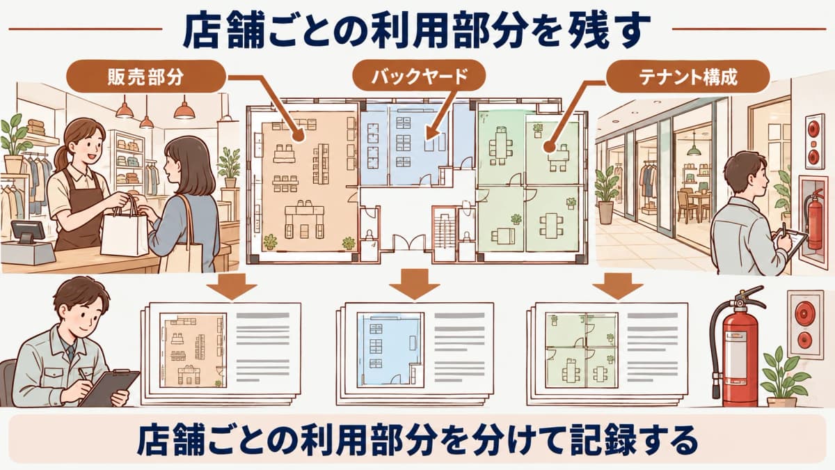 店舗ごとの利用部分を残す図