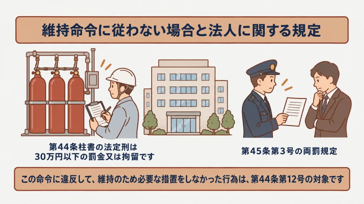維持命令と法人に関する規定を分けた関係図