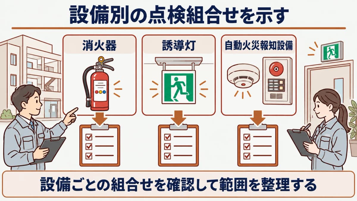 設備別の点検組合せを示す図